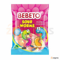 پاستیل ببتو مدل Sour Worms با طرح مار 80 گرم