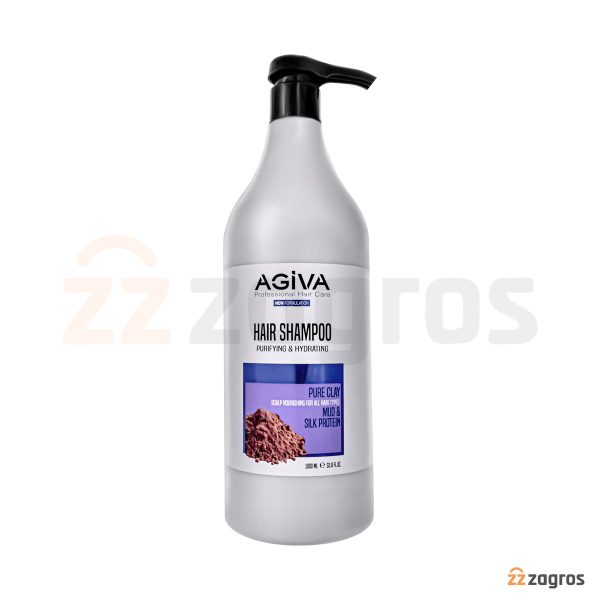 شامپو آگیوا حاوی خاک رس مناسب موهای آسیب دیده و شکننده 1000 میل