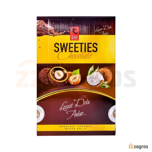 ویفر توپی نارگیلی Oddie سری Sweeties با مغز شکلات و فندق 500 گرم