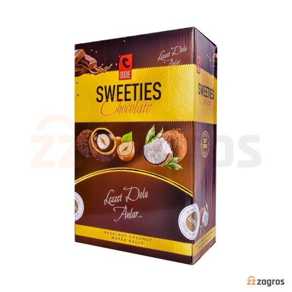 ویفر توپی نارگیلی Oddie سری Sweeties با مغز شکلات و فندق 500 گرم