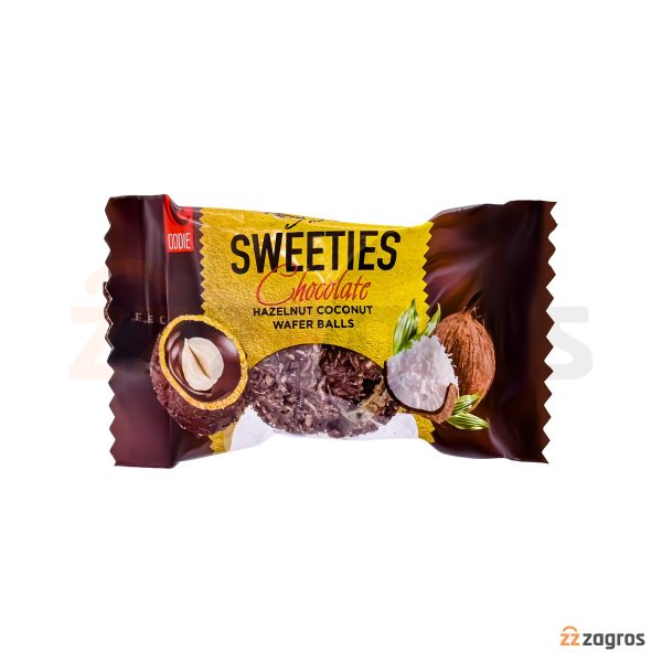 ویفر توپی نارگیلی Oddie سری Sweeties با مغز شکلات و فندق 500 گرم