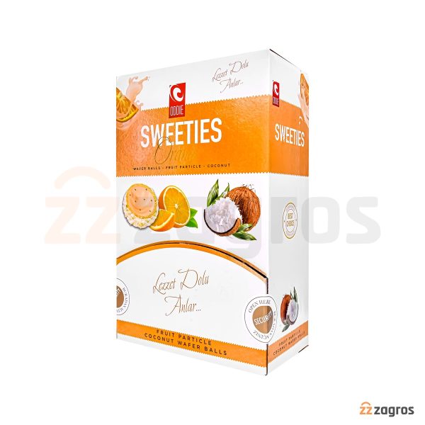 ویفر توپی نارگیلی Oddie سری Sweeties حاوی تکه‌ های پرتقال 500 گرم