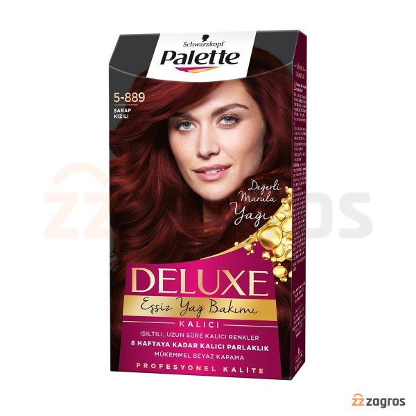 کیت رنگ مو قرمز شرابی پلت سری Deluxe شماره 5.889