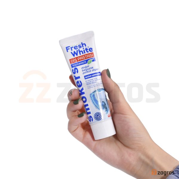 خمیر دندان سفید کننده فرش وایت Fresh White مناسب افراد سیگاری 90 گرم