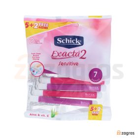 خودتراش زنانه 2 تیغ شیک مدل Exacta 2 Sensitive بسته 7 عددی