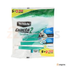 خودتراش مردانه 2 تیغ شیک مدل Exacta 2 Sensitive بسته 7 عددی