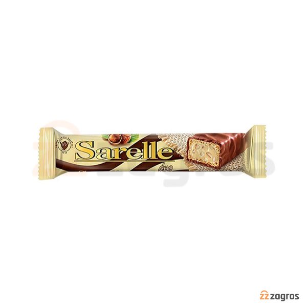 ویفر شکلات شیری Sarelle با مغز کرم و تکه های فندق 33 گرم 