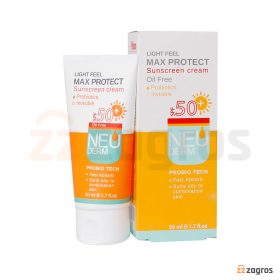 کرم ضد آفتاب فاقد چربی مکس پروتکت نئودرم +SPF50 بی رنگ مناسب پوست چرب تا مختلط 50 میل