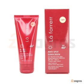 کرم ضد آفتاب و ضد لک لافارر +SPF40 رنگ روشن مناسب پوست معمولی تا خشک 40 میل