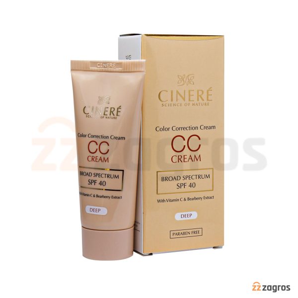 سی سی کرم سینره Spf40 رنگ تیره مناسب انواع پوست 40 میل