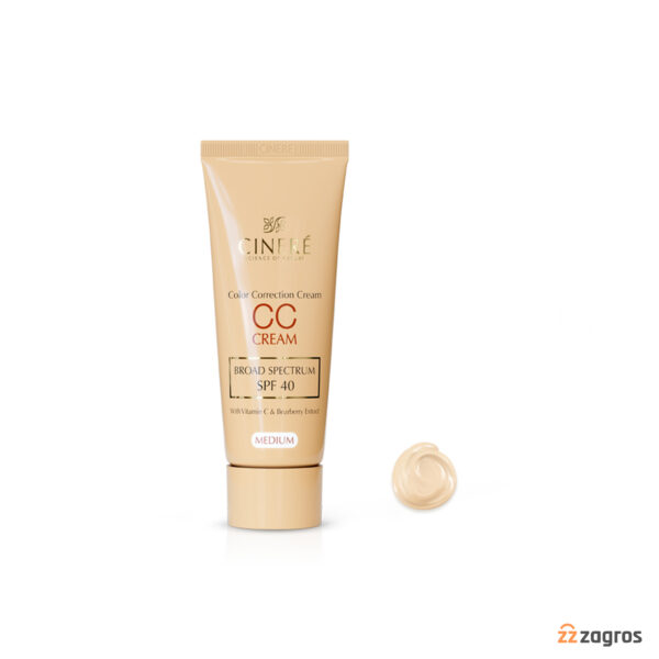 سی سی کرم سینره Spf40 رنگ متوسط مناسب انواع پوست 40 میل