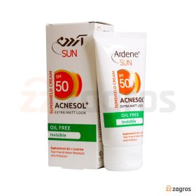 کرم ضد آفتاب فاقد چربی آکنه سول پلاس آردن سان SPF50 بی رنگ مناسب پوست چرب و مستعد آکنه 50 میل