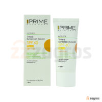 کرم ضد آفتاب فاقد چربی پریم Spf60 رنگ بژ روشن مناسب پوست مختلط تا چرب 40 میل