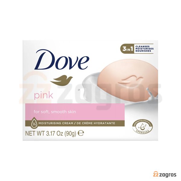 صابون مرطوب کننده و تغذیه کننده داو مدل Pink وزن 90 گرم