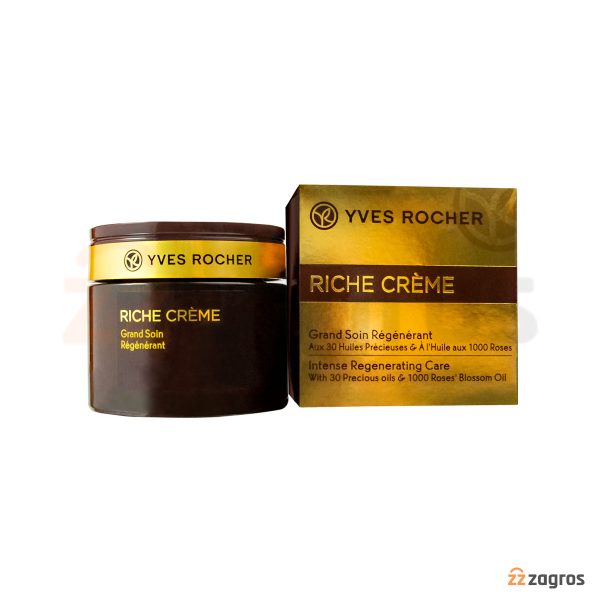 کرم بازسازی کننده عمقی ایوروشه سری Riche Creme حاوی 30 روغن گرانبها و روغن شکوفه گل رز 75 میل