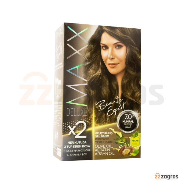 کیت رنگ مو Maxx Deluxe سری Beauty Expert شماره 7.0 پایه رنگ بلوند
