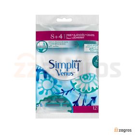 خودتراش زنانه 2 تیغه ژیلت مدل Simply Venus بسته 12 عددی