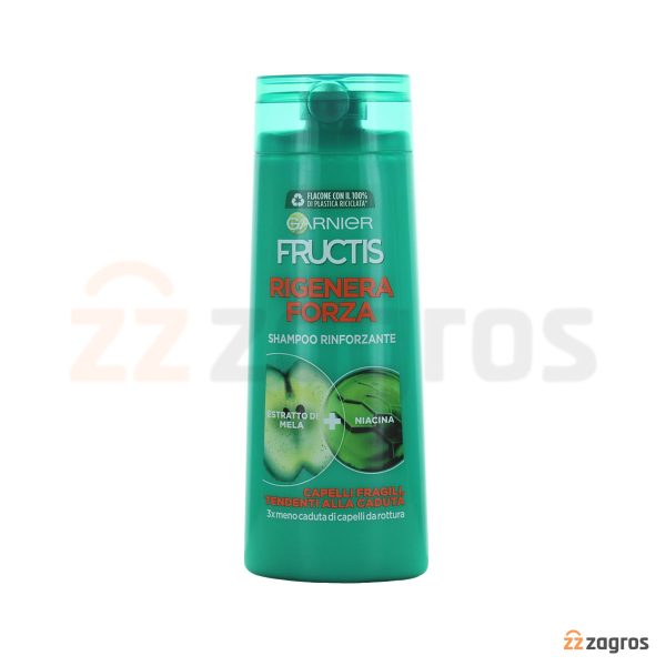 شامپو تقویت کننده گارنیر Fructis حاوی عصاره سیب و نیاسین مناسب موهای شکننده مستعد ریزش 250 میل