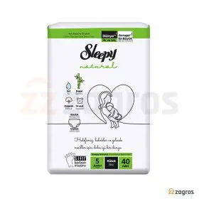 پوشک بچه شورتی اسلیپی سایز 5 بسته 40 عددی
