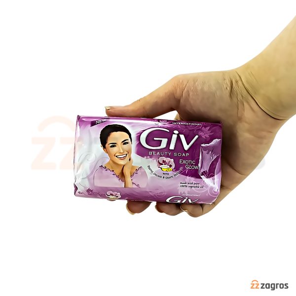 صابون جیو Giv مدل Exotic Glow حاوی روغن گل ارکیده و هسته انگور 140 گرم