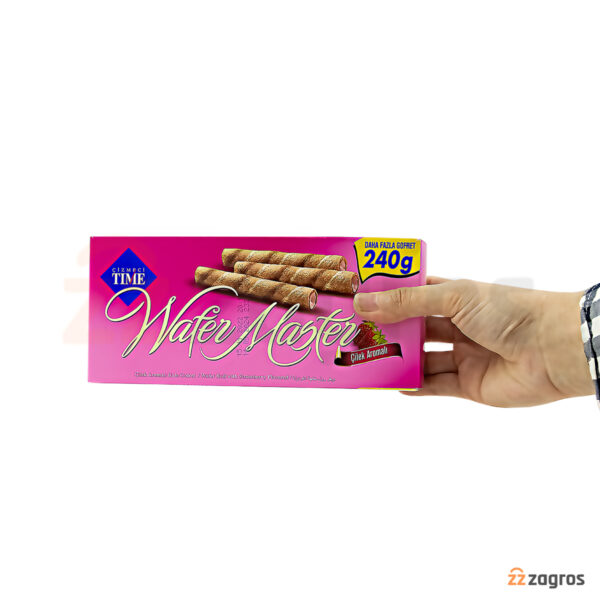ویفر رولی Cizmeci Time ویفر مستر با مغز کرم توت فرنگی 240 گرم