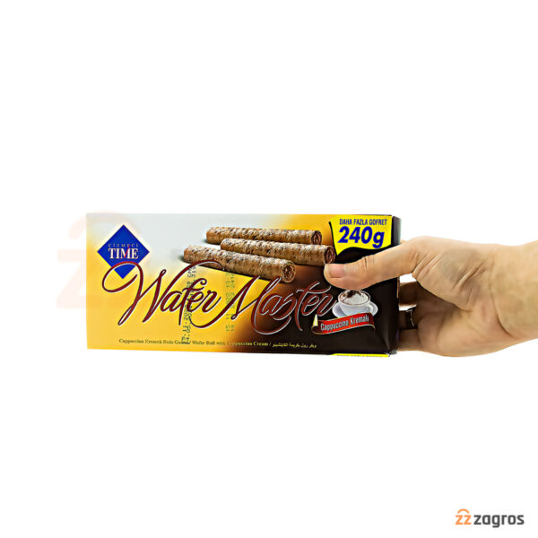 ویفر رولی Cizmeci Time ویفر مستر با مغز کرم کاپوچینو 240 گرم
