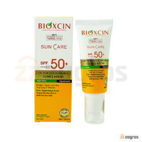 کرم ضد آفتاب بی رنگ بیوکسین +SPF50 مناسب پوست چرب 50 میل