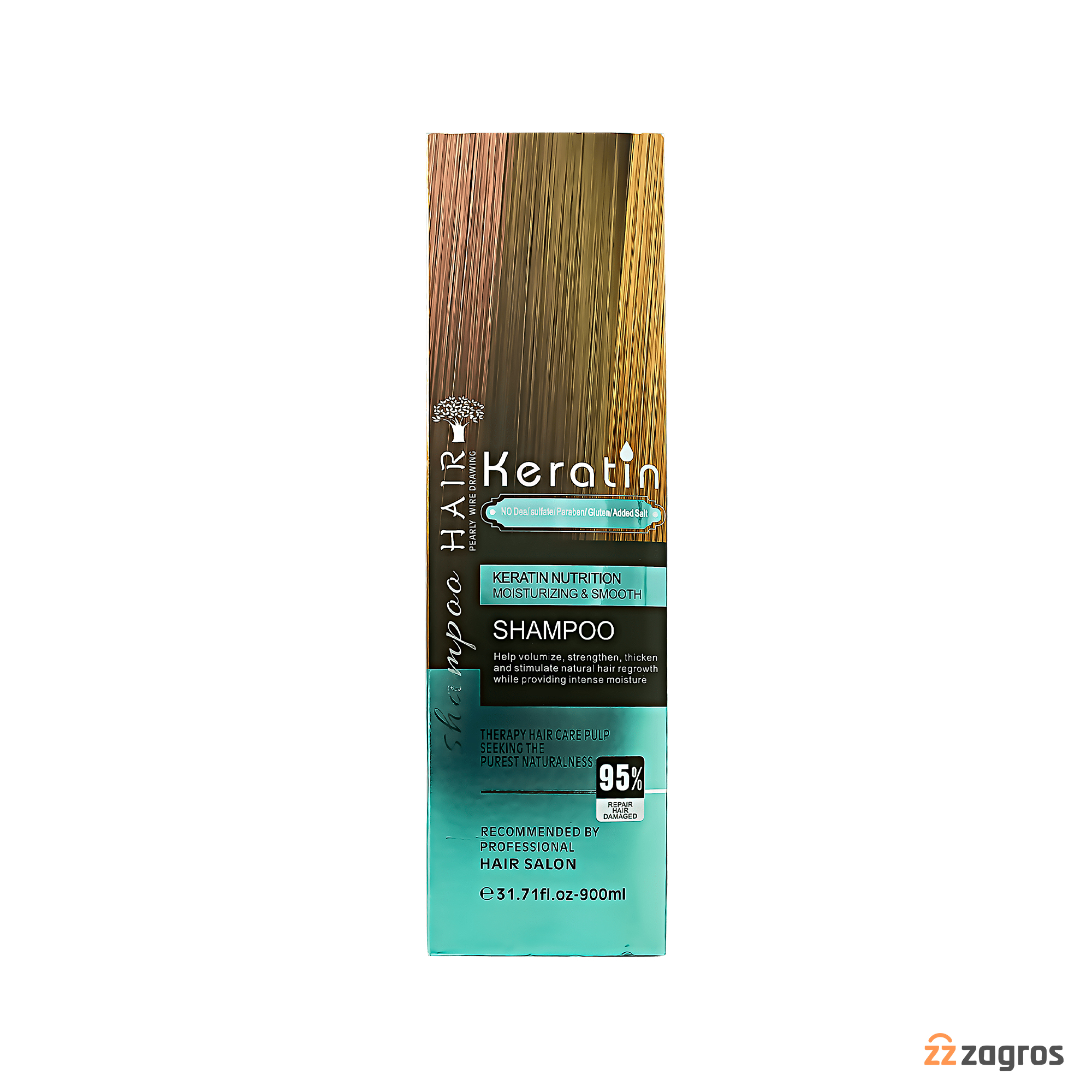 شامپو کراتینه بدون سولفات Hair مدل Moisturizing & Smooth حجم 900 میل