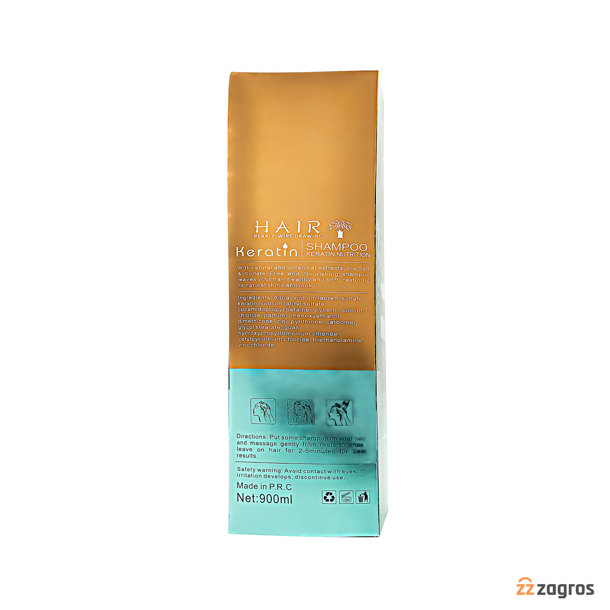 شامپو کراتینه بدون سولفات Hair مدل Moisturizing & Smooth حجم 900 میل