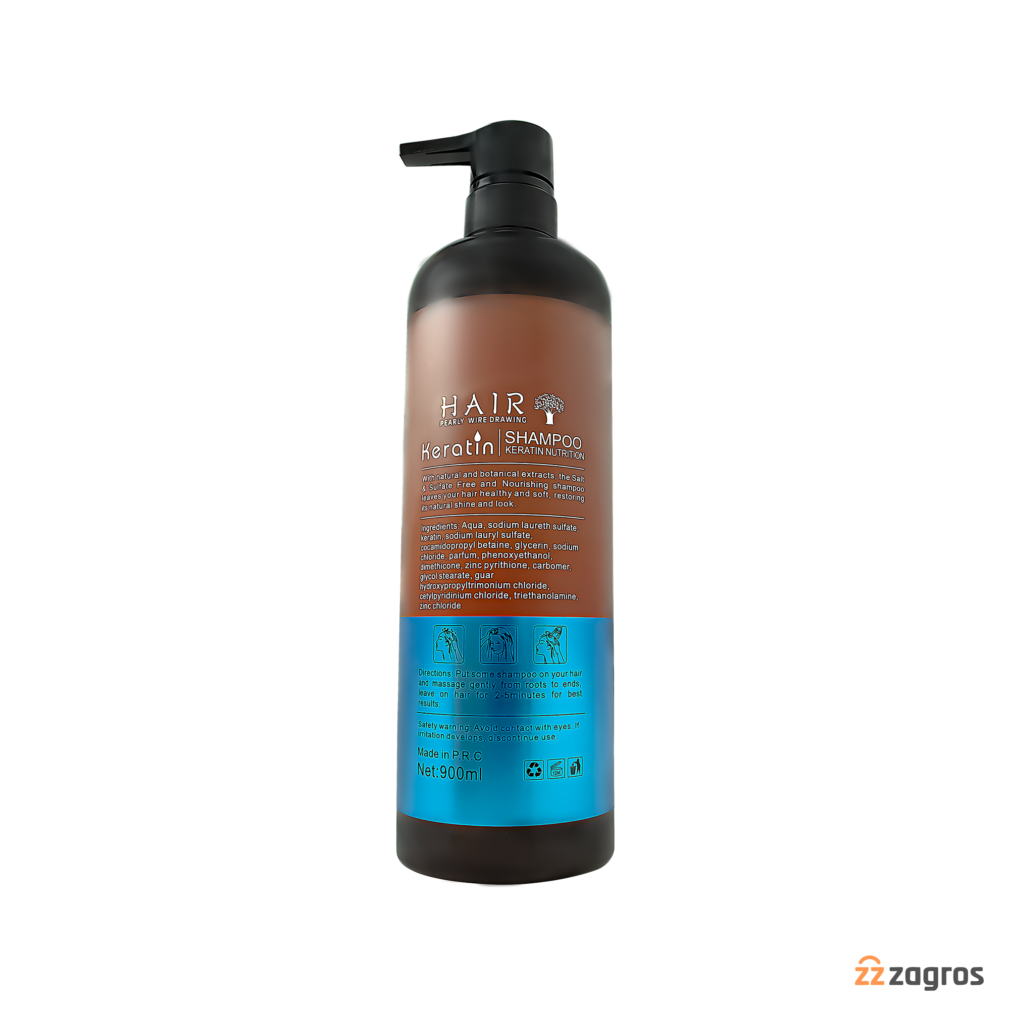 شامپو کراتینه بدون سولفات Hair مدل Moisturizing & Smooth حجم 900 میل