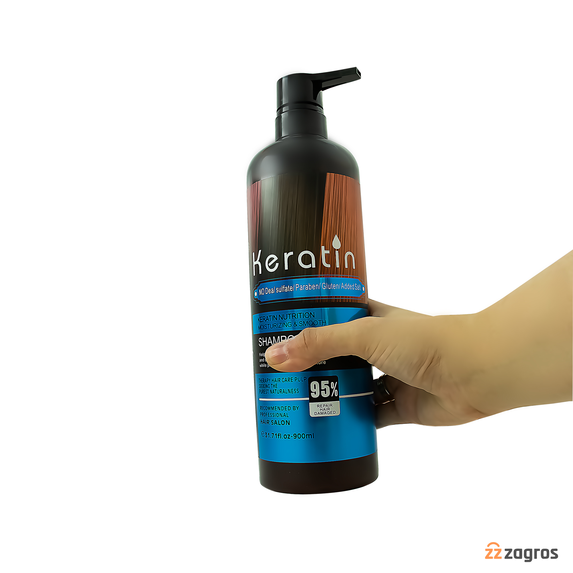 شامپو کراتینه بدون سولفات Hair مدل Moisturizing & Smooth حجم 900 میل