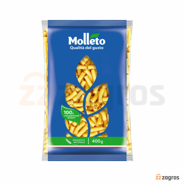 پاستا با فرم لوله ای شیاردار Molleto وزن 400 گرم