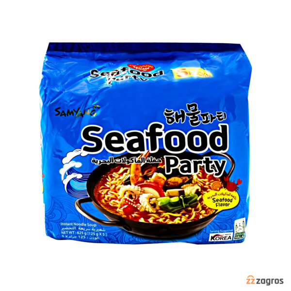 نودل سامیانگ با طعم غذاهای دریایی بسته 5 عددی 625 گرم