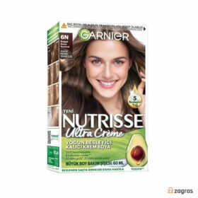 کیت رنگ مو گارنیر سری Nutrisse Ultra Creme شماره 6N پایه رنگ خرمایی تیره طبیعی