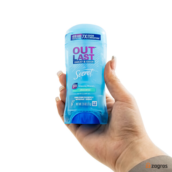 استیک ژله ای ضد تعریق دئودورانت سکرت Out Last مدل Unscented وزن 73 گرم