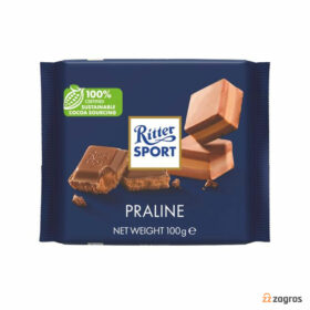 شکلات شیری ریتر اسپرت Ritter Sport با مغز پرالین 100 گرم