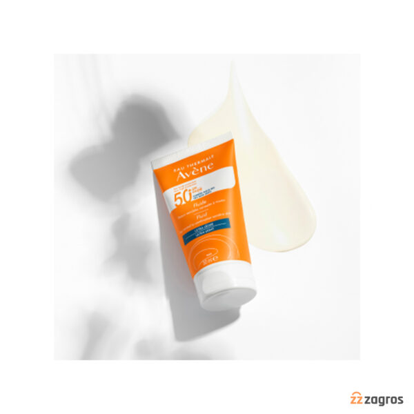 فلوئید ضد آفتاب اون Avene با +spf50 مناسب پوست حساس معمولی تا مختلط 50 میل