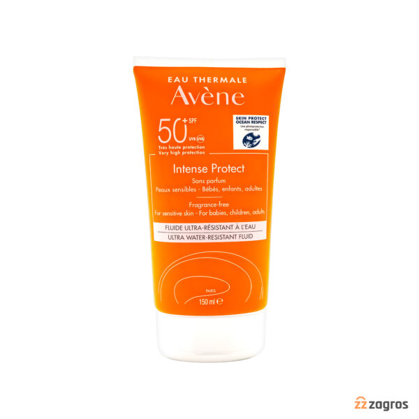 فلوئید ضد آفتاب اون Avene مدل Intense Protect با +spf50 مناسب پوست حساس 150 میل