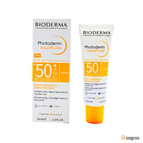 فلوئید ضد آفتاب بایودرما مدل Photoderm Aquafluide با +SPF50 بی رنگ مناسب پوست حساس 40 میل