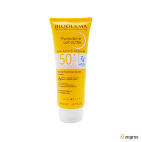 لوسیون ضد آفتاب بایودرما مدل Photoderm Lait Ultra با +SPF50 بی رنگ مناسب پوست حساس 200 میل