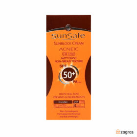 کرم ضد آفتاب فاقد چربی سان سیف +SPF50 بی رنگ مناسب پوست چرب، مختلط و مستعد آکنه 50 میل