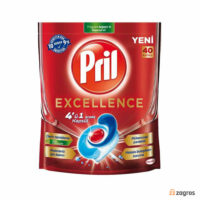 قرص ماشین ظرفشویی 4 در 1 پریل مدل Excellence بسته 40 عددی
