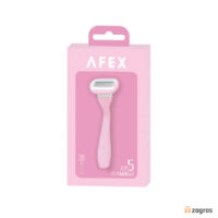 خودتراش 5 تیغ افکس Afex مدل Flamingo رنگ صورتی به همراه یدک و قاب مسافرتی