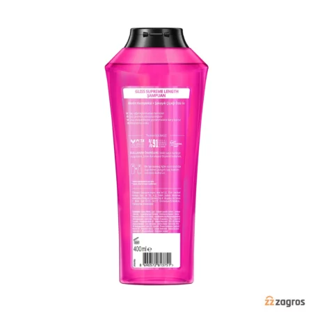 شامپو محافظت کننده مو گلیس Supreme Length مناسب پوست سر چرب 400 میل