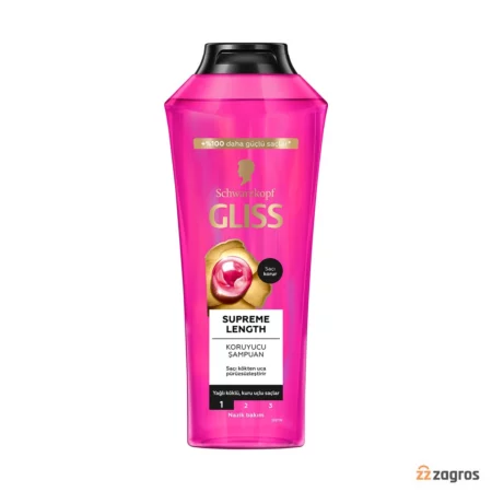 شامپو محافظت کننده مو گلیس Supreme Length مناسب پوست سر چرب 400 میل