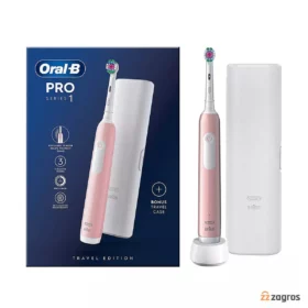 مسواک برقی اورال بی مدل Pro 1 3D White رنگ صورتی (+قاب مسافرتی)
