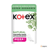 نوار بهداشتی کوتکس مدل Natural سایز بلند بسته 16 عددی