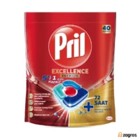 قرص ماشین ظرفشویی ۵ در ۱ پریل مدل Excellence بسته ۴۰ عددی