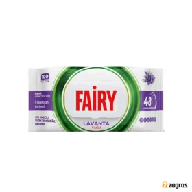 دستمال سطوح چند منظوره فیری رایحه لوندر بسته 100 عددی