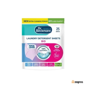 ورقه‌های شوینده لباس دکتر بکمن مدل BIO با رایحه شکوفه‌های تازه بسته 25 عددی